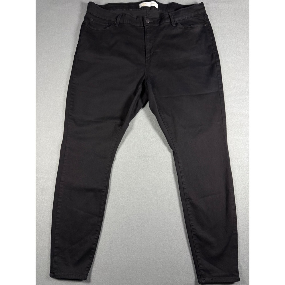 Signature by Levi Strauss Women Skinny Jeans‎ Mid Rise 20W Black Stretch Denim
